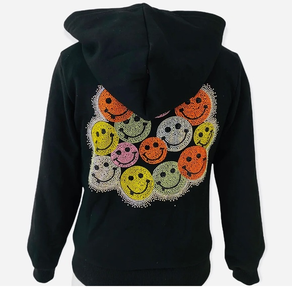 LOLA + THE BOYS SWEET TREATS RHINESTONE SMILE FLEECE HOODIE 10 - Picture 2 of 12